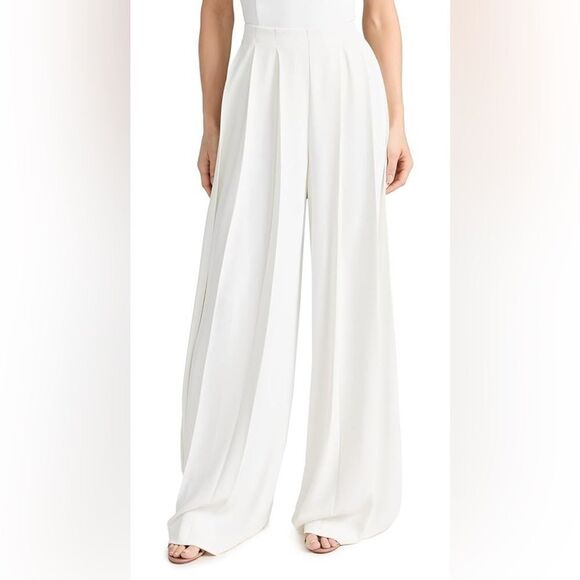 New L'AGENCE Women's Nova Pleated Pants in Ivory Size 16 - Picture 1 of 13